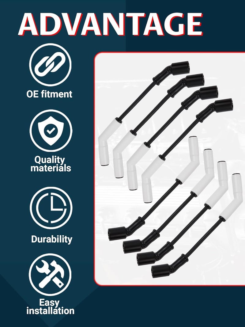 Ntoauto 9070C Spark Plug Wire Extreme 9000, White Ceramic Boot Compatible with LS3 LS4 LS7 Engines - Image 4